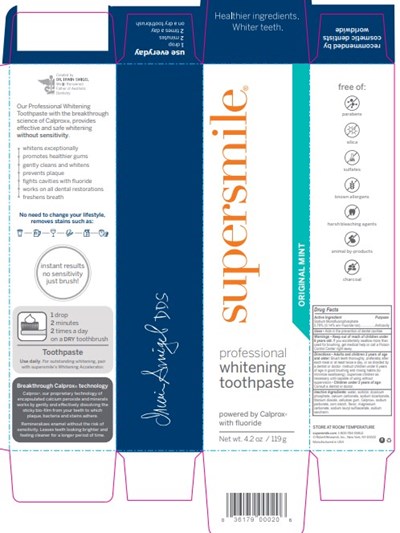 Supersmile Professional Whitening Toothpaste Original Mint (5890109 Supersmile Original Mint 4p2 Oz Carton)
